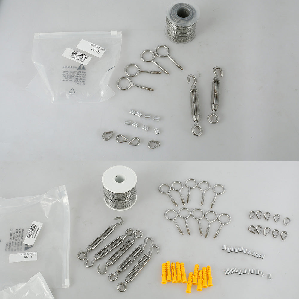15/30m Cable Guardrail Ropes Awning Install Attachment Set Flexible Wire Soft Stainless Steel Hardware Universal Hoisting Rope