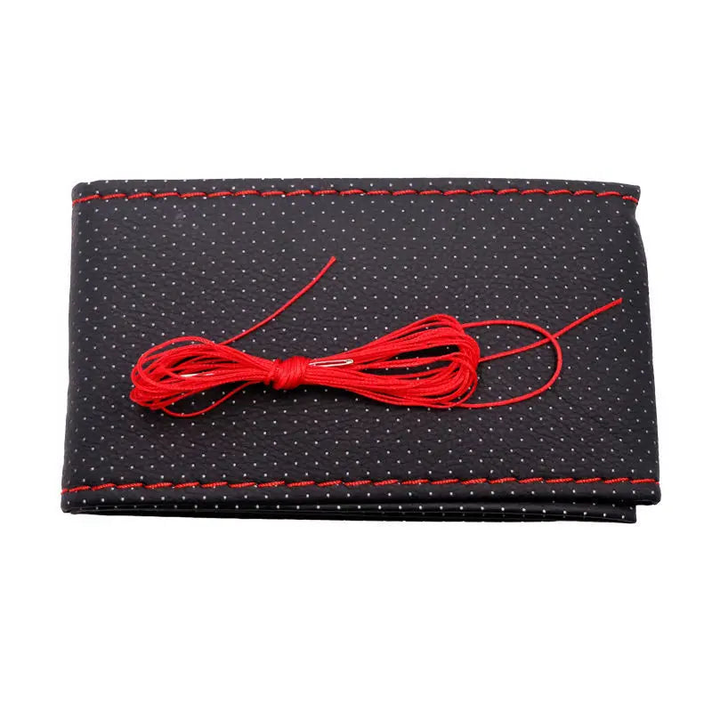 38cm DIY Car Steering Wheel Cover Fiber Leather Thread Artificial Leather Car Covers Suite Auto Accessories