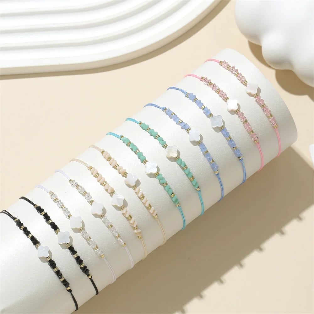 12pcs/set Beaded Braided Rope Bracelet Set Handmade Adjustable Bracelets For Women Fashion Jewelry Viralgem Store