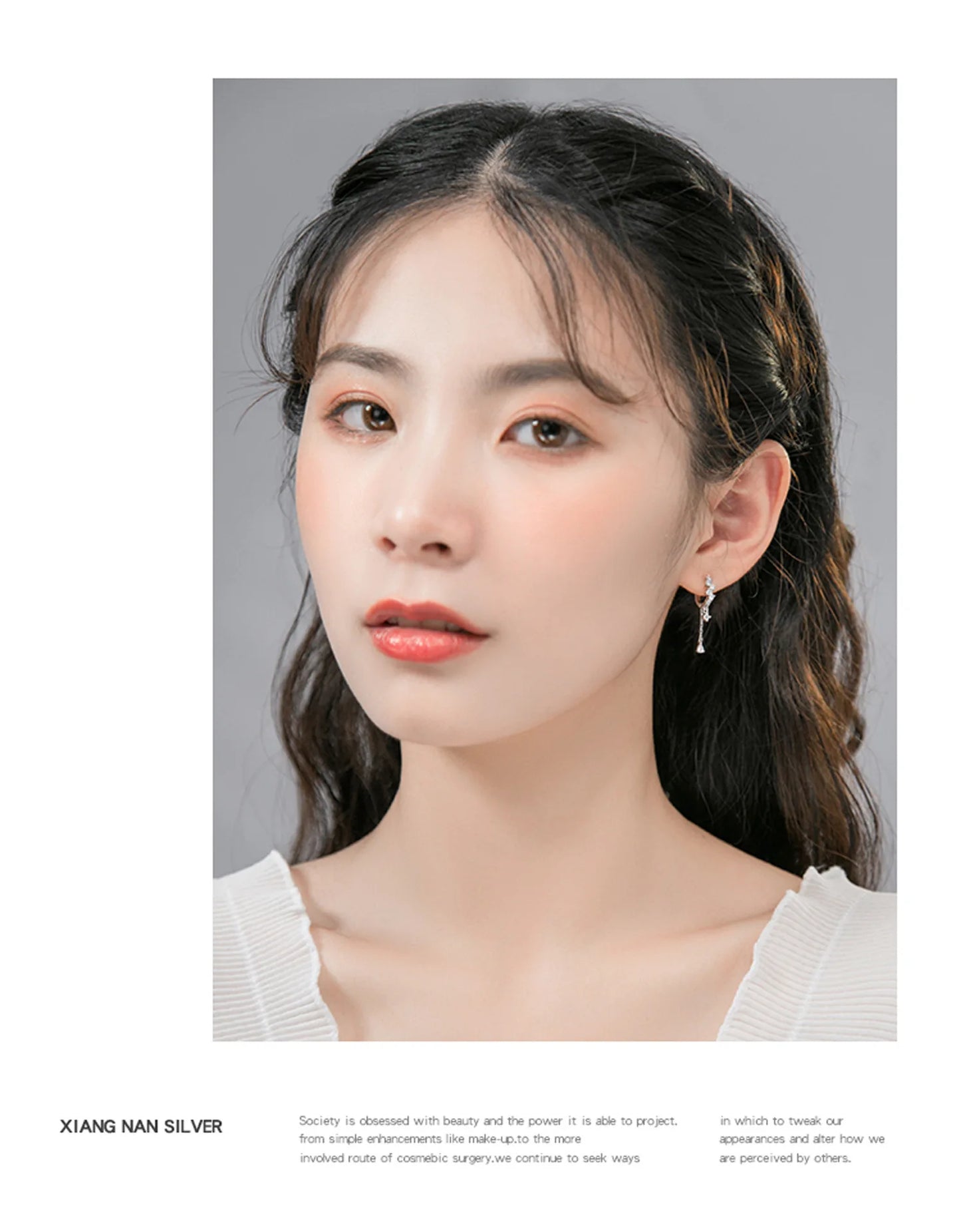 925 Sterling Silver tassel hoop Earrings Temperament Inlaid Zircon for Women Wedding Jewelry Accessories