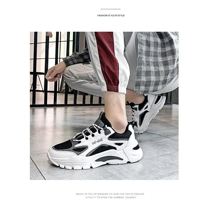 2024 New Men Sneakers Mesh Breathable Outdoor Running Shoes Fashion Casual Tennis Shoes Lightweight Comfortable Male Sport Shoes