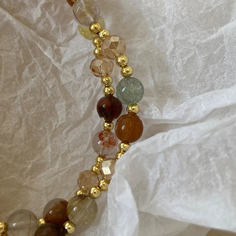 Vintage Natural Stone Strand Bracelets For Women Men Ethnic Crystal Beads Wrap Bracelet Bangle Healing Yoga Jewelry Wristband