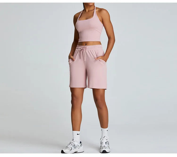 YJ-Spring and Summer New Halter Yoga Vest Women's Sling Beauty Back Exercise Underwear Slim Fit and Quick-Drying Yoga Clothes Br