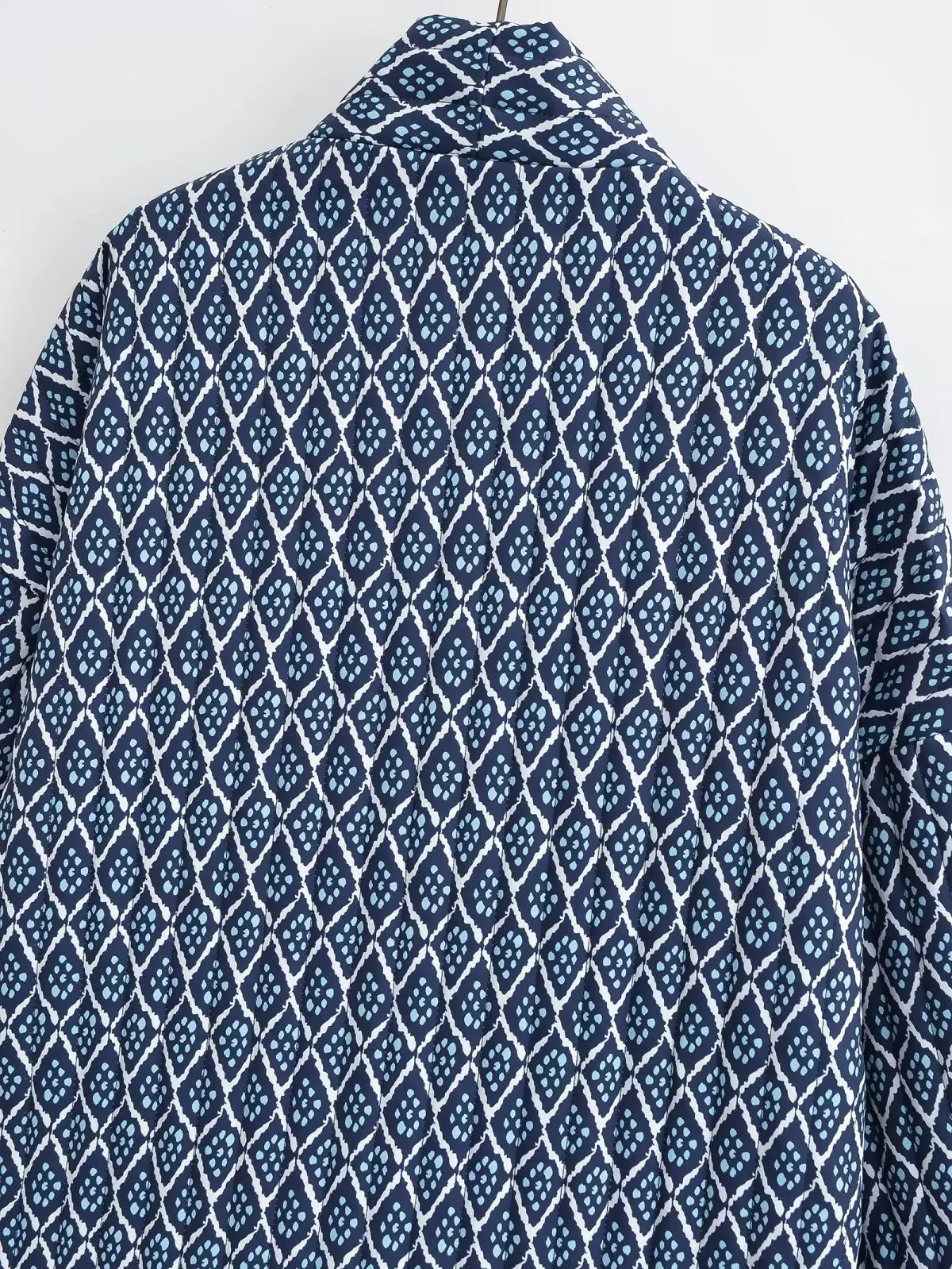 TRAFZA Vintage Patchwork Thick Cotton Jacket Women Loose Pocket Long Sleeve Autumn Winter Jacket Female O-Neck Ladies Outwear