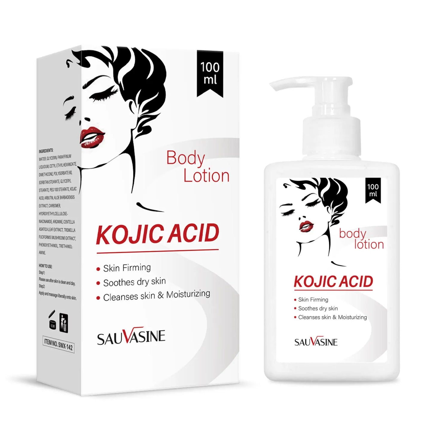 5PCS Kojic Acid Skin Care Set Kojic Acid Soap Moisturizing Facial Cream Body Lotion Face Cleanser Skin Care Products