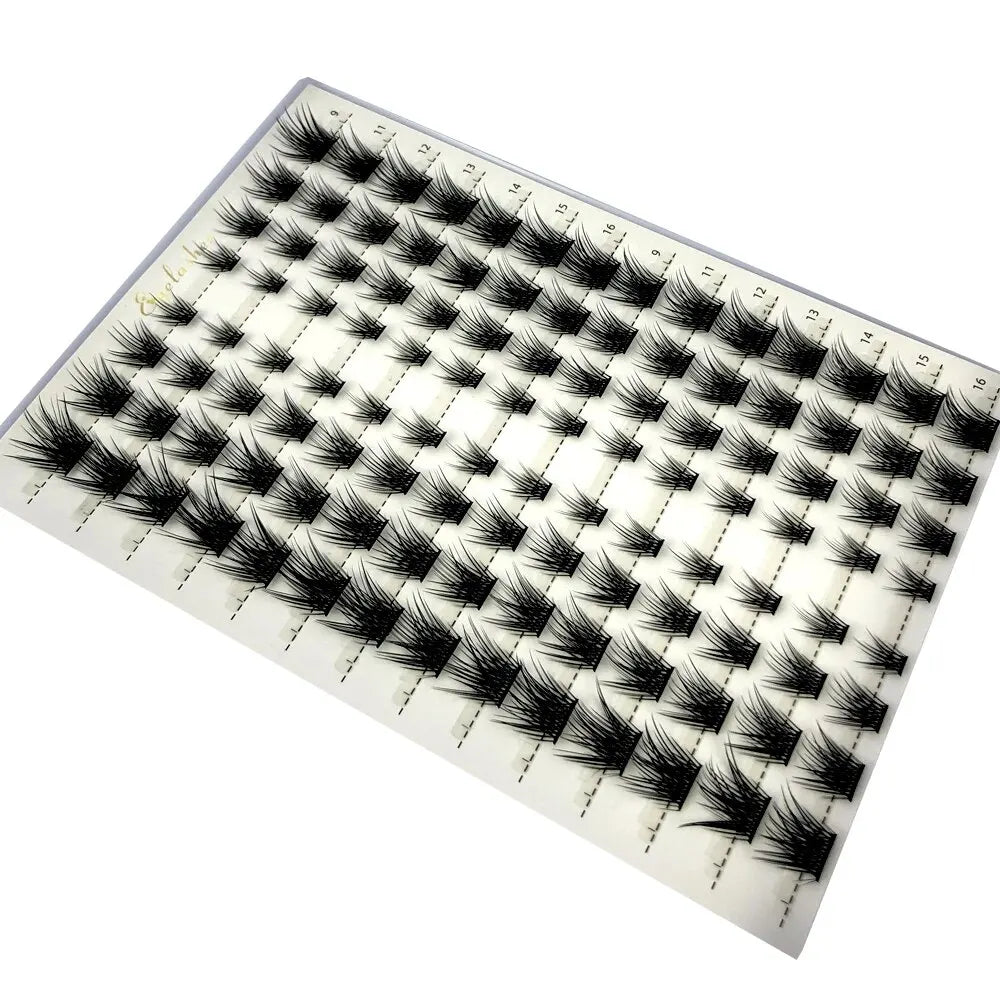 14rows Individual 3D Fluffy False Eyelashes Single Cluster Eyelash Extension Segmented Natural Mink Fox Eye Effect Makeup Lashes