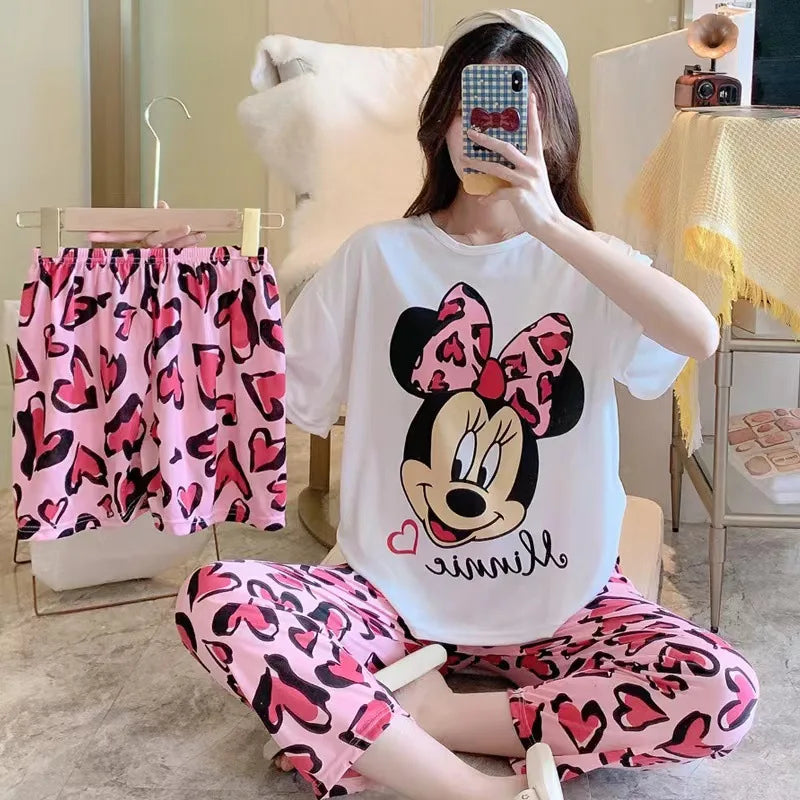 Women's New Three-piece Pajamas Homewear Set of Sweet Pajamas Cartoon Leisure Women's Homewear Pajamas Set Viralgem Store