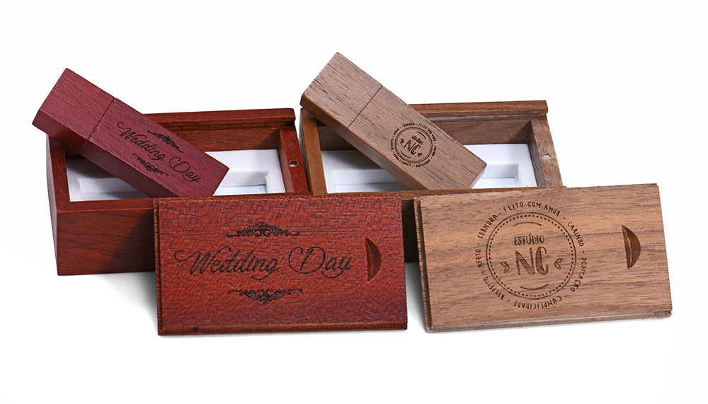 Wooden USB 3.0 Flash Drive 128GB High Speed Pen Drive 64GB Free Custom Logo Memory Stick Photography Wedding Gifts Pendrive 32GB