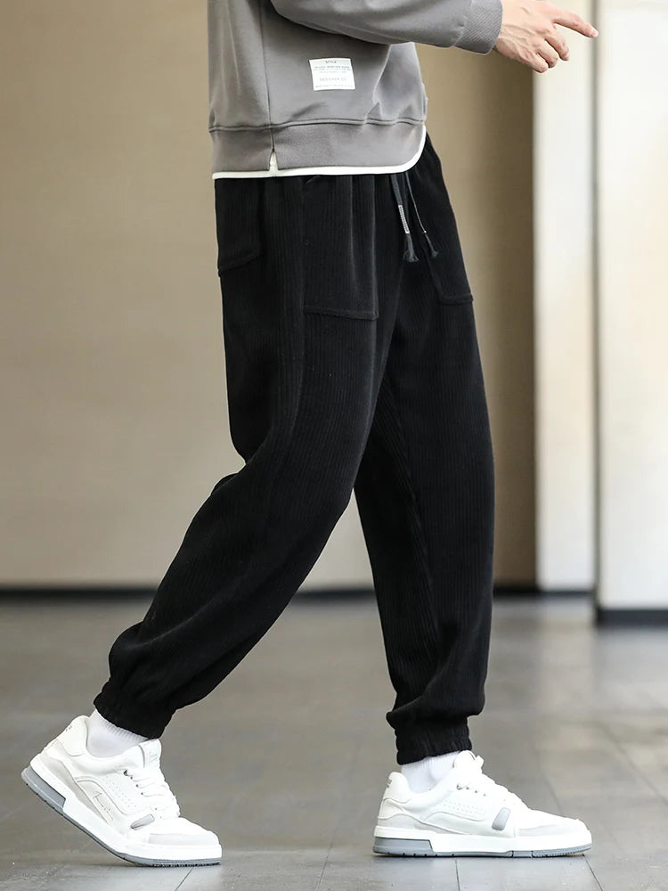 Spring Autumn Corduroy Sweatpants Men Baggy Joggers Fashion Streetwear Loose Casual Harem Pants Plus SIze 8XL
