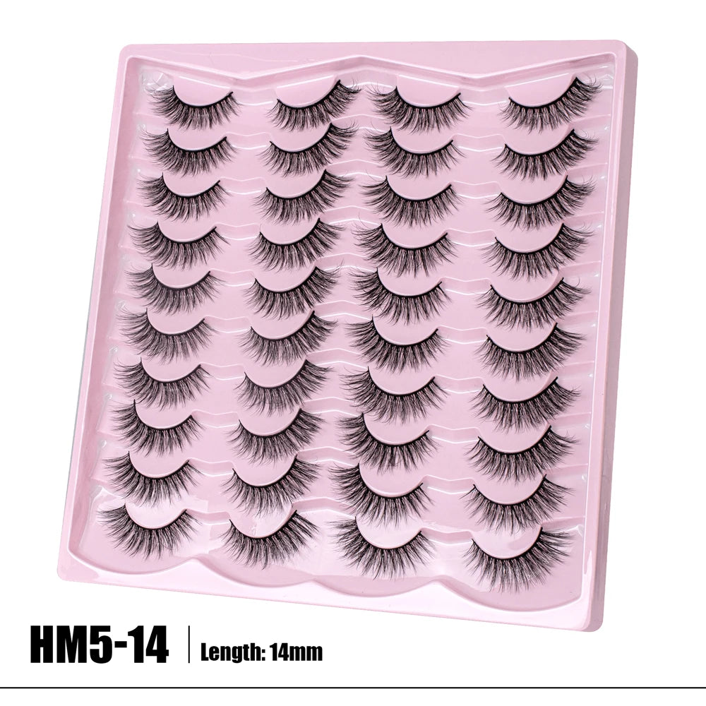 2 Style 20 Pairs Eyelash 3D Natural Mink False Eyelashes Makeup Fake Eye Lashes Faux Cilios Make Up Beauty Tools Wholesale