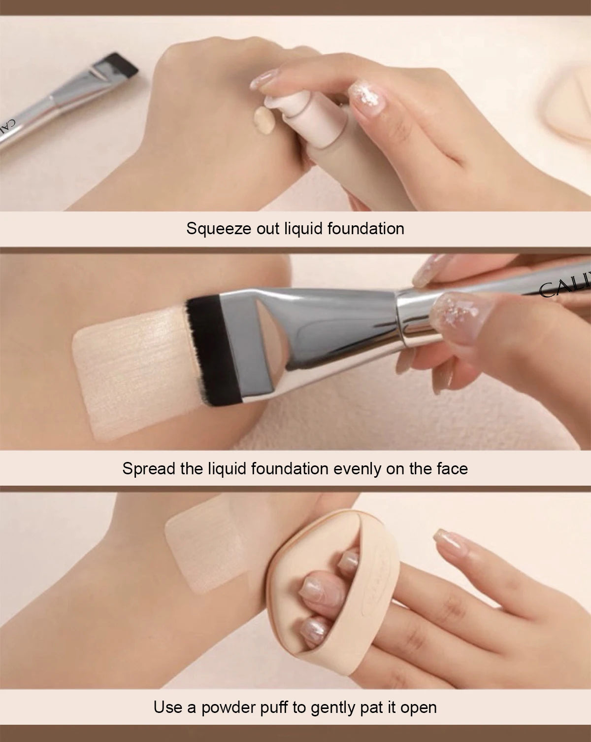 1/3 PCS Flat-head Foundation Brush Ultra-thin Brush Head Traceless Foundation Makeup Brush Cosmetic Tools Viralgem Store