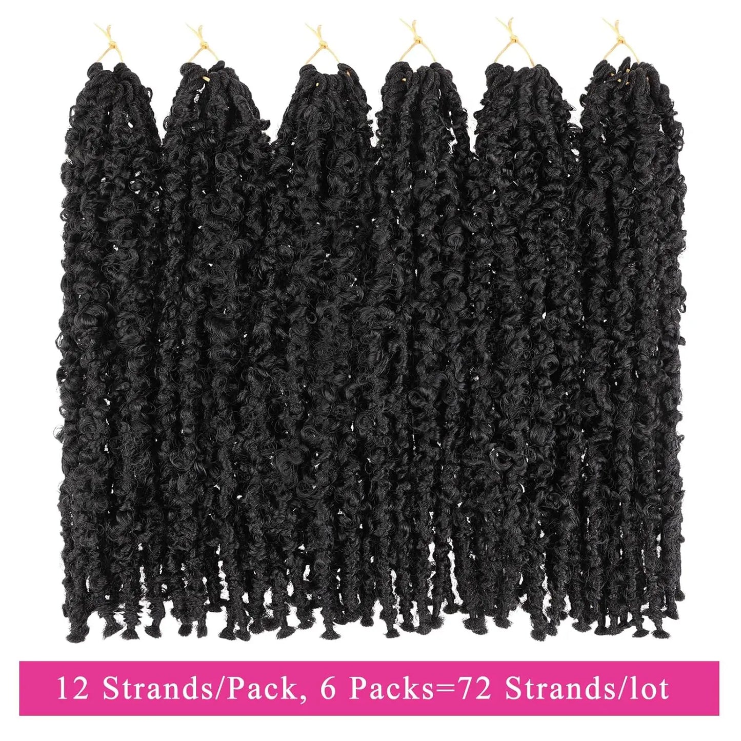 12 Inch Pre-twisted Butterfly Locs Crochet Hair Short Bob Butterfly Distressed Braids Hair Synthetic Hair