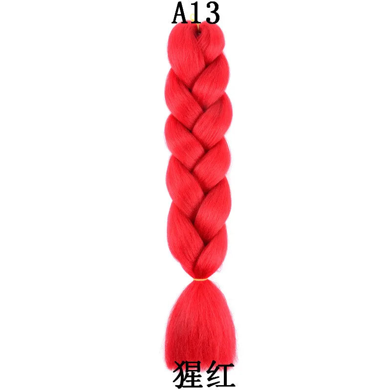 Synthetic 1Pcs 24inch 100g Braiding Hair Box Braids Colorful Twist Braiding Hair Extensions Synthetic Crochet Braiding