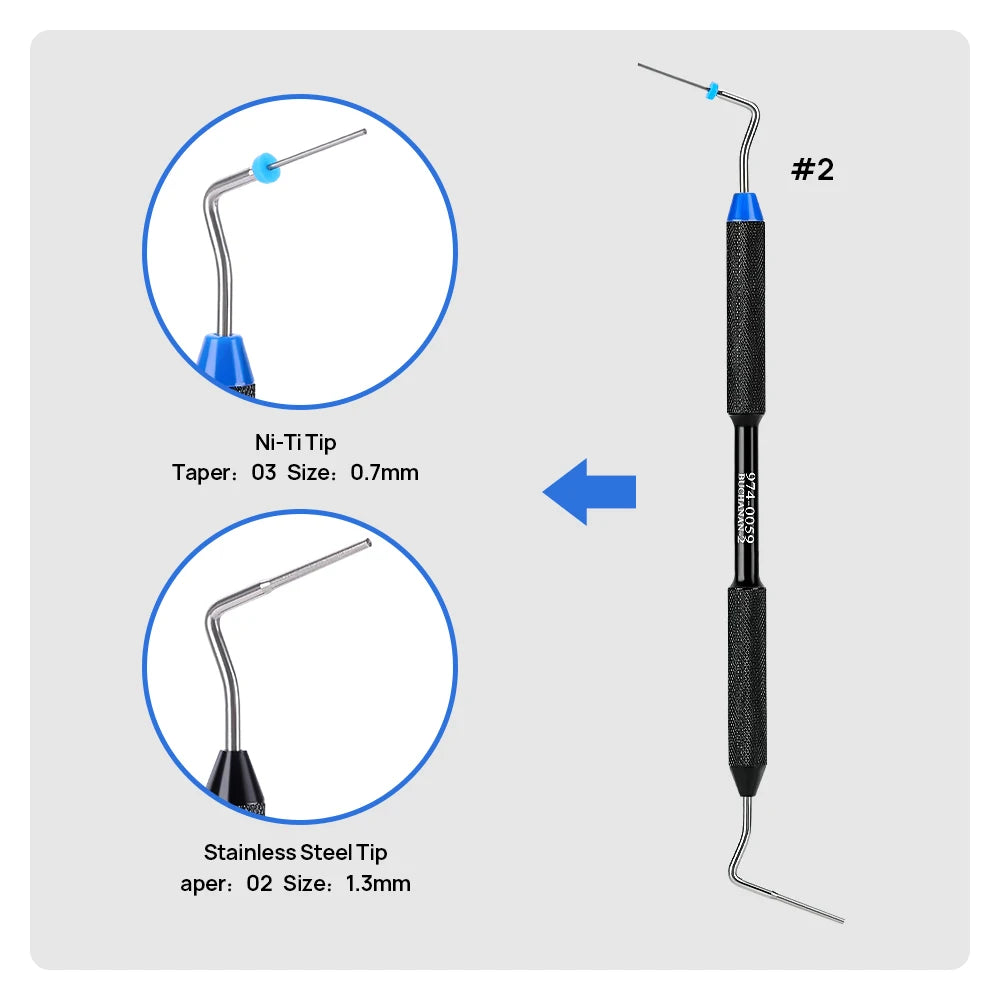 1Pcs AZDENT Dental Endo Buchanan Hand Plugger Fill Instrument NITI Tip #0 #1 #2 Endodontic Dentist Dentistry Tools