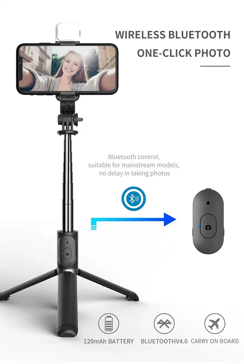Xiaomi 1045mm Selfie Stick With Wireless Bluetooth Led Fill Light Extended Tripod With Remote Shutter For Android Ios Cellphone