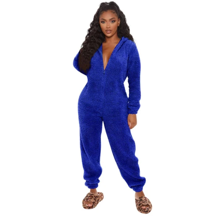 One-Piece Hooded Jumpsuit for Women, Elegant Overalls, Full Length, Thickened, Autumn, Winter, New, 2022 Viralgem Store