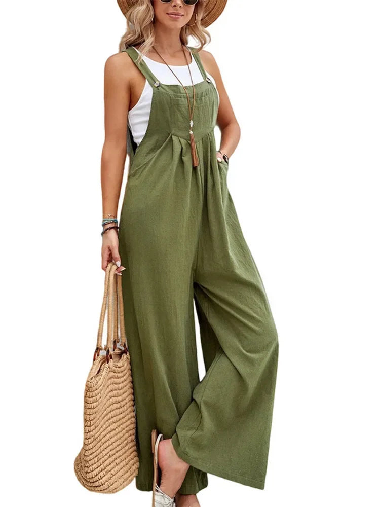 Women Loose Fit Fashion Overalls Wide Leg Baggy Bib Overalls Jumpsuit Dungarees Summer Jumpsuit Casual Elegant Overalls Summer Viralgem Store