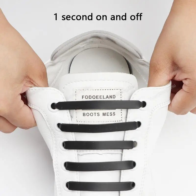 12Pcs Silicone Shoelaces for Shoes Elastic Laces Sneakers No Tie Shoe laces Kids Adult Rubber Shoelace One Size Fits All Shoes