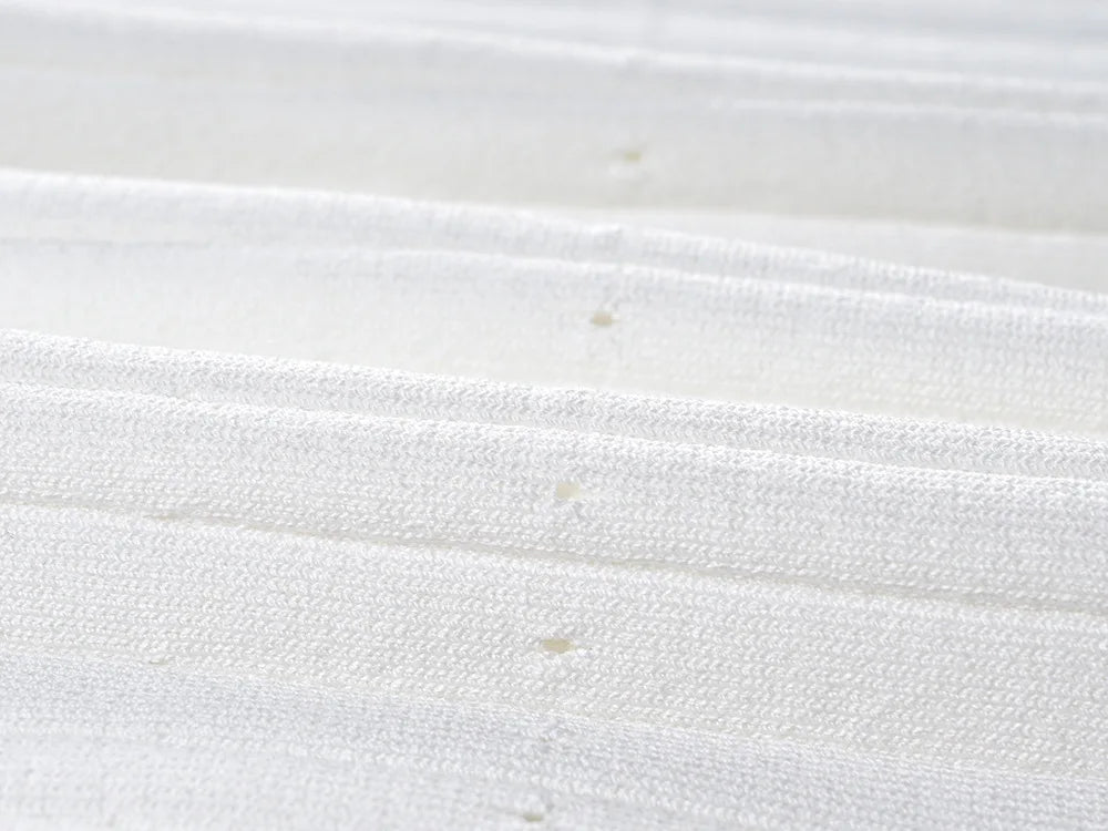 2024 New Summer Elegant Women Knitted Maxi Dress Chic O-neck Short Sleeve Denim Patchwork Bodycon Dresses Office Lady Robe Viralgem Store