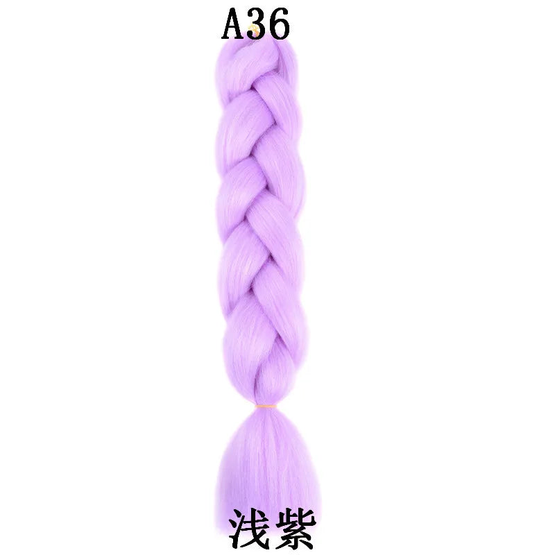 Synthetic 1Pcs 24inch 100g Braiding Hair Box Braids Colorful Twist Braiding Hair Extensions Synthetic Crochet Braiding