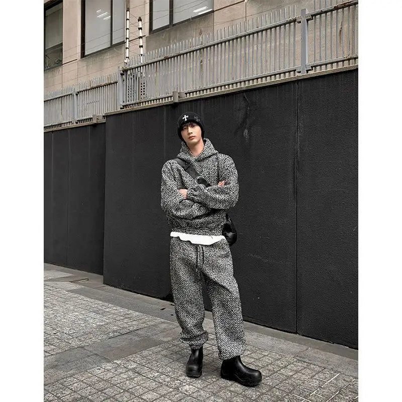 Streetwear Hooded Sweatshirts and Straight Pants Sets Women Harajuku Gothic Hoodies Men Korean Matching Sets Y2k K Pop Clothes