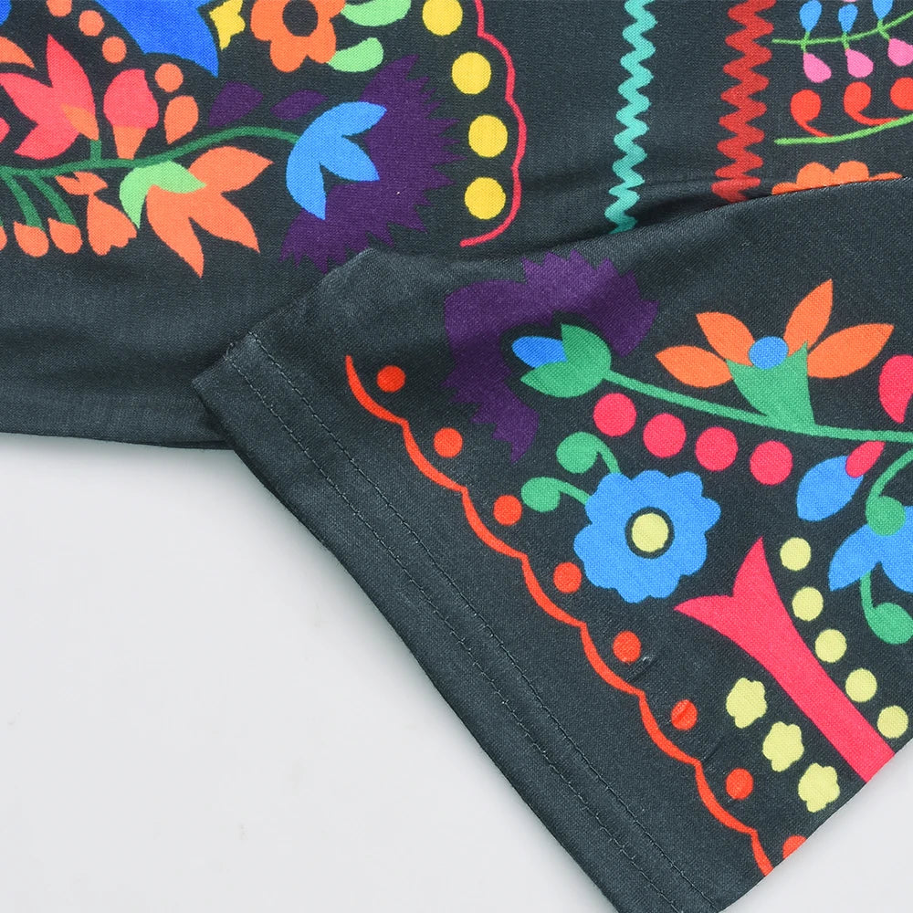 Women's Boho Floral Printed Short Sleeve Round Neck T-Shirt Tops Ladies Summer Casual Loose Blouse Clothing Plus Size Oversized