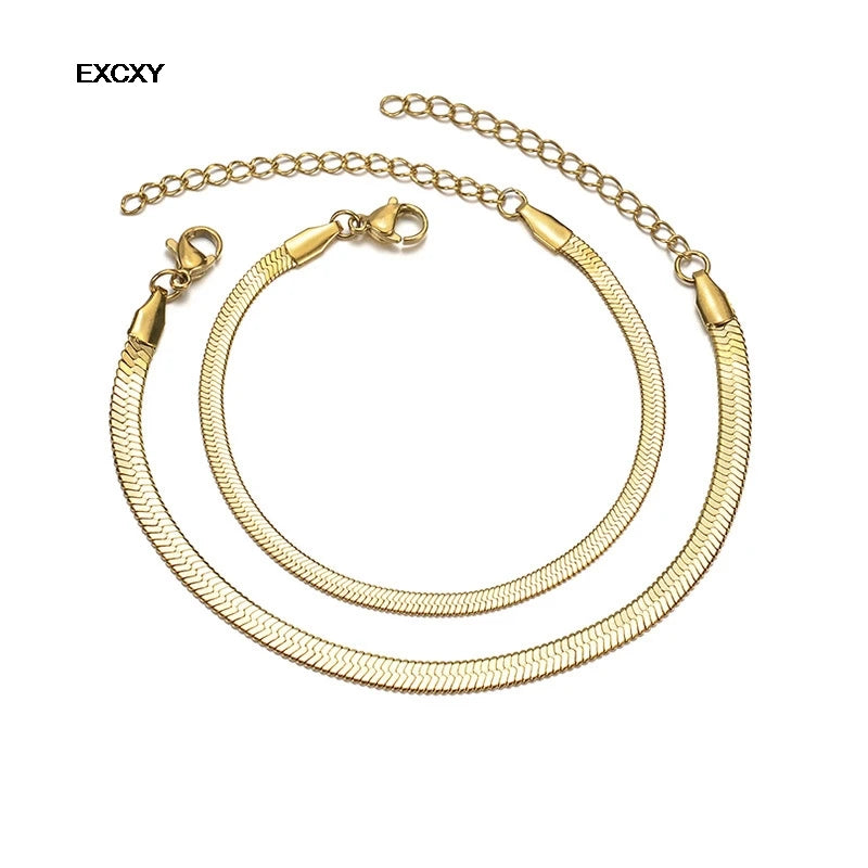 9 mm Wide Stainless Steel Bracelets Simple Trendy Style Daily Wear Silver-Color Charm Bracelet For Women On Party Unisex Style