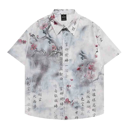 2025 New Fashion Summer Hawaiian Shirts Men's Holiday Casual Chinese style Print Graphic T-shirt Men Clothing Lapel Short Sleeve