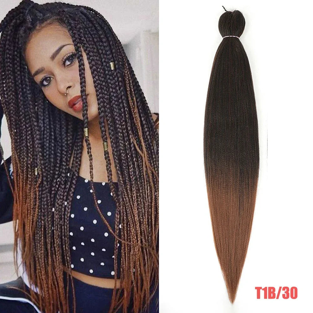 Synthetic Fiber Braiding Hair Ombre Braiding Hair For Women Easy Braid Wholesale 1B# 99j 27# 30# 1B/27 Pre-stretched Braids Viralgem Store