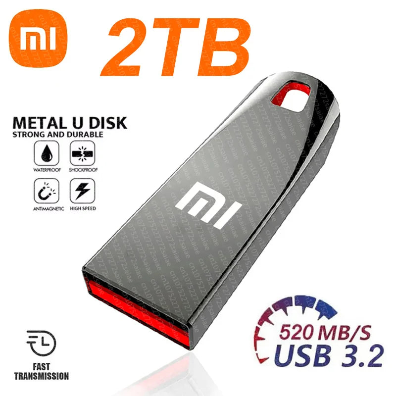 Xiaomi 2TB Metal Flash Drives USB3.2 Super High Speed Transfer PenDrive 1TB Portable Usb Drive Waterproof Memoria Usb Flash Disk
