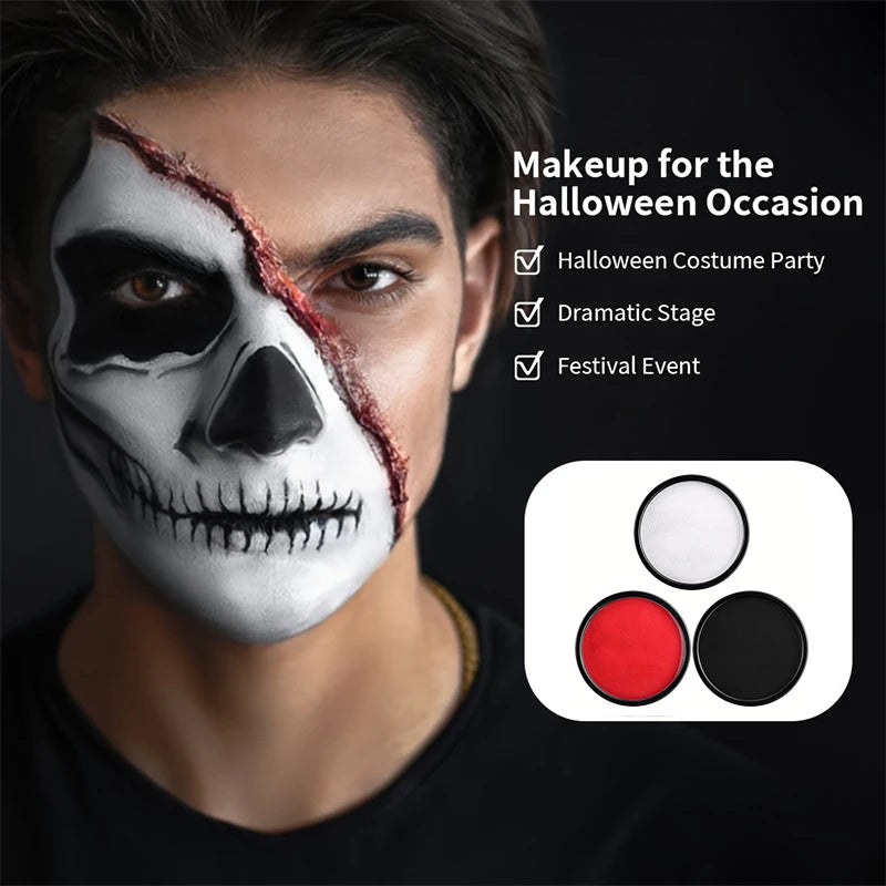 30G Water Solubility Monochromatic Body Paint Black And White Makeup Face Paint Halloween Party Waterproof Makeup Body Painting