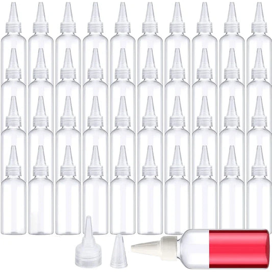 50Pcs 10ml/20ml/30ml/50ml/100ml Clear Plastic Dropper Bottles Applicator With Twist Top Cap For Hair Oils Lotion Makeup Liquid