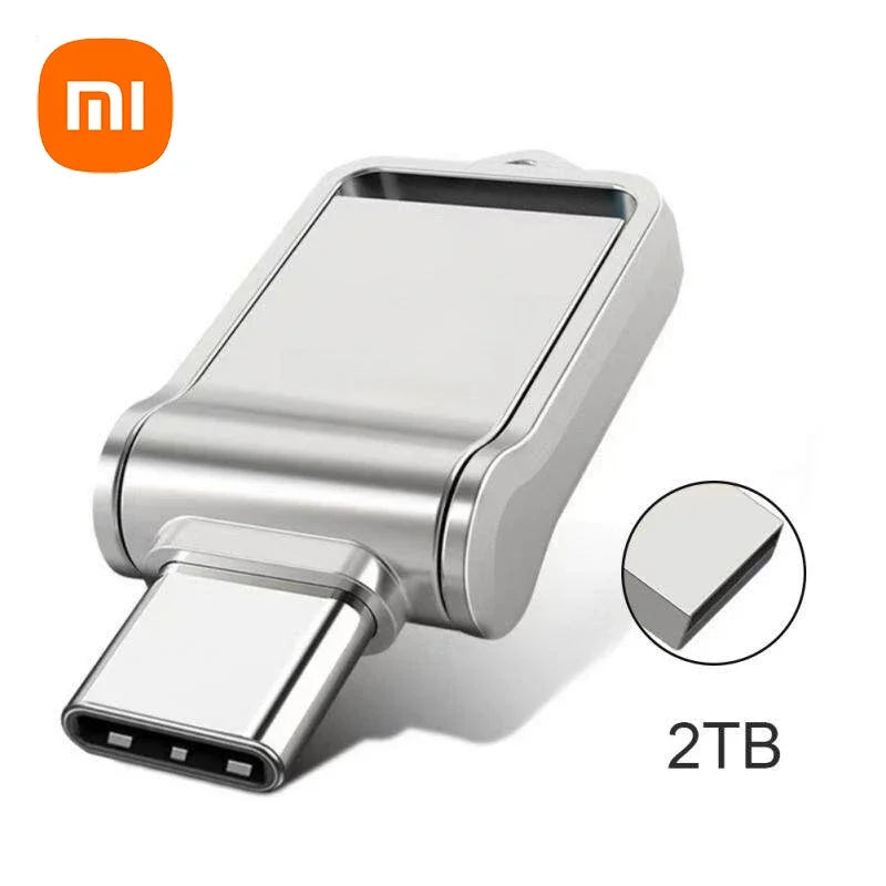 Xiaomi 2TB 3.2 Flash Drive USB Type-c 2-In-1 High Speed Transfer Metal U Disk Waterproof Universal For Mobile Phone Computer