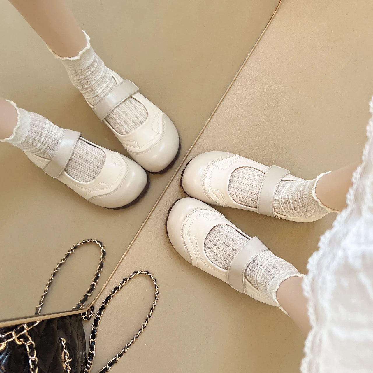 Women's Plus Size Mary Jane Shoes Spring and Summer Hollow Breathable Hook and Loop Design Soft-soled Comfortable Low-top Shoes Viralgem Store