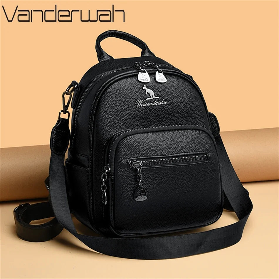 Women Travel Backpack for Teenager Girl 2024 Soft Leather Female Fashion 3 In 1 Bagpacks Large Capacity Ladies Mochilas Feminina Viralgem Store