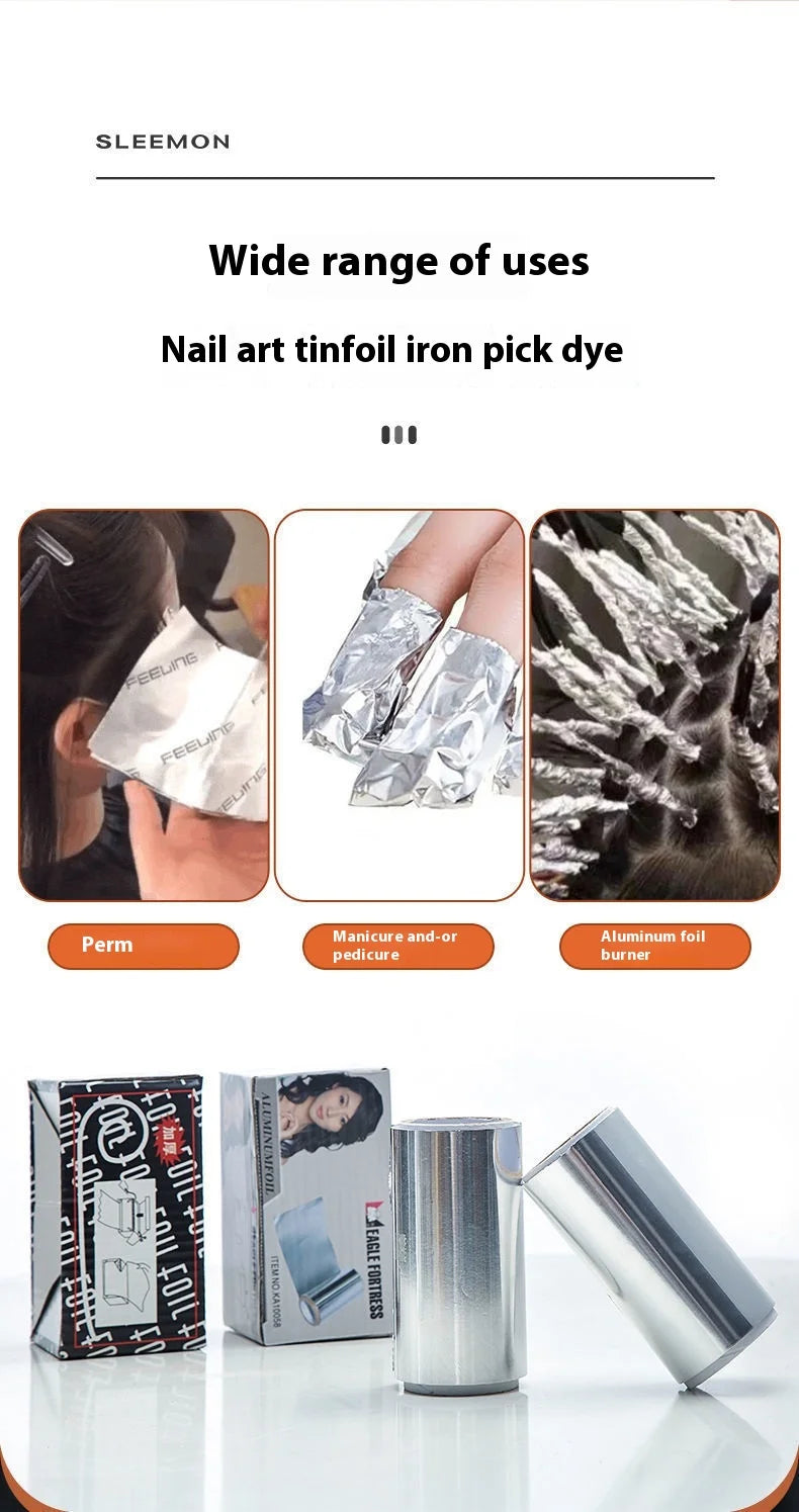 10M Highlights Paper Hairdresser Foil hair Dresser Color 1 Roll Aluminum Foil Paper Paper For Hair Wicks Hair Dye Hairdressing