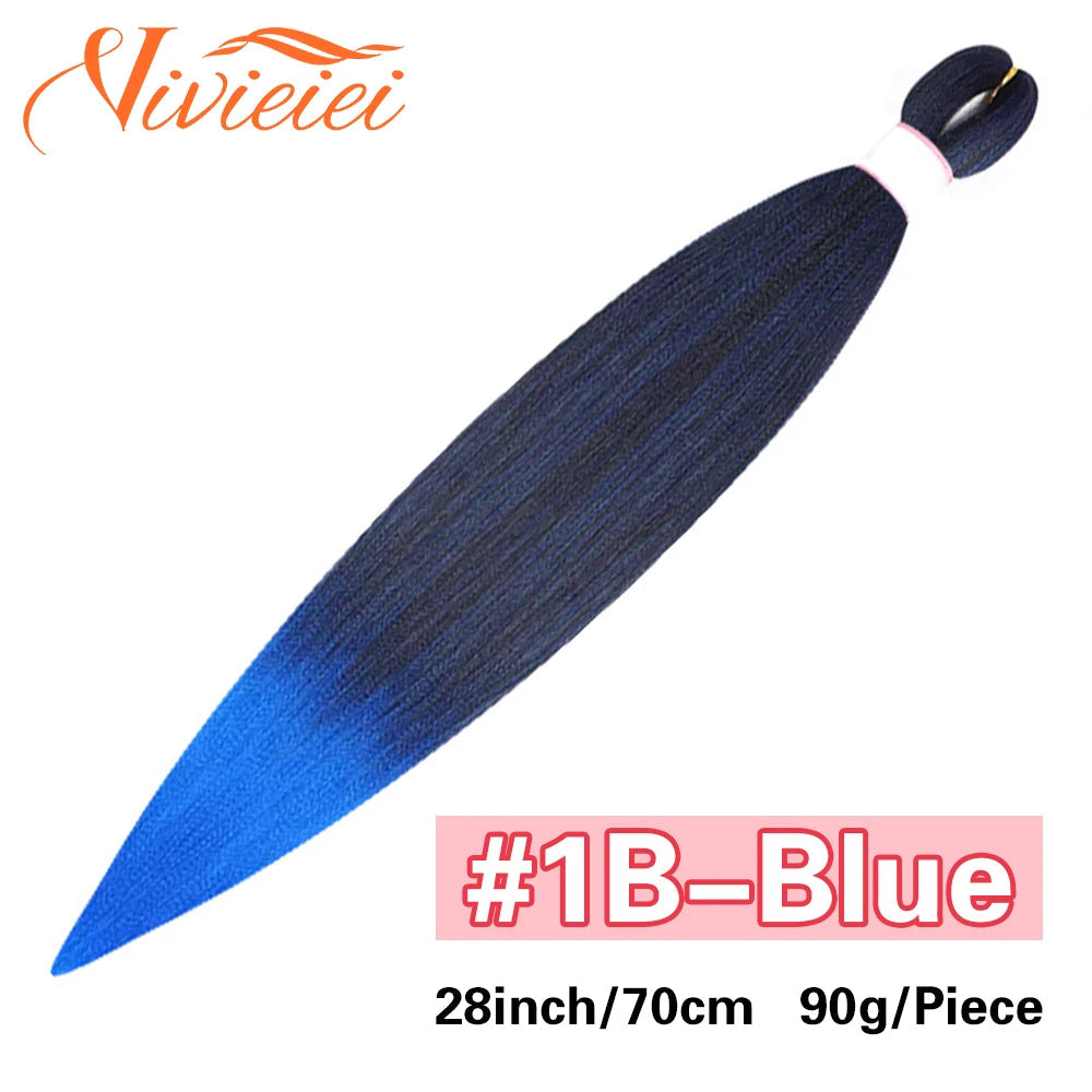 Synthetic Jumbo Braids Hair Extensions 28 Inch Braiding Hair Pre Stretched Orange Green White Blue Red Pink Purple Braids Viralgem Store