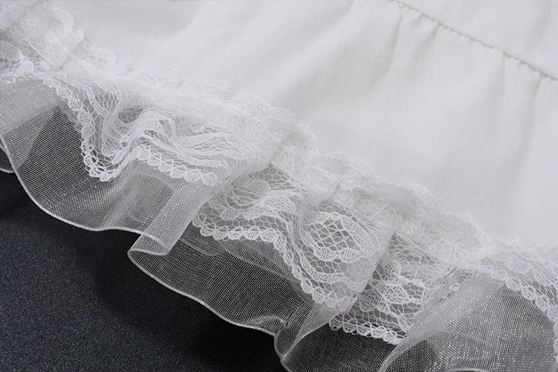 2 Piece Sets Lace Patchwork Beach Holiday Matching Set Outfits Sexy Summer Women Square Neck Crop Top and Long Skirt