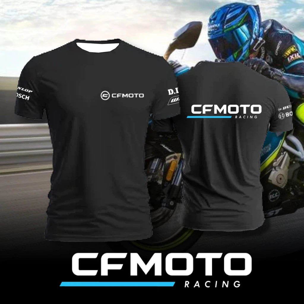 Summer New CFMOTO Men's Women's Casual Cycling Shirt O-Neck Oversized Motorcycle Racing Breathable Speed Drying Sports T-Shirt ﻿