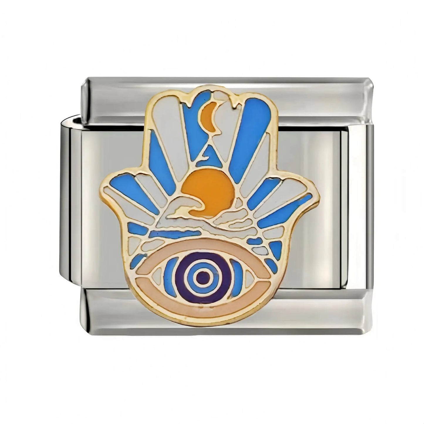 Vintage Amulet Devil Eyes Pyramid Love Heart Beads fit 9mm Italian Charm Links Bracelet Stainless Steel DIY Jewelry Making Gifts Viralgem Store