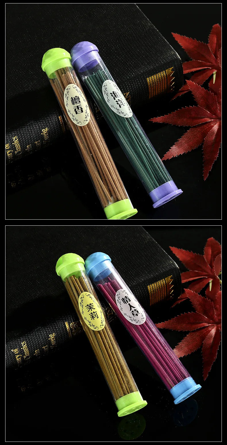 1Box about 50Pcs Mini Incense Stick with A Small Holder Lots of Scents