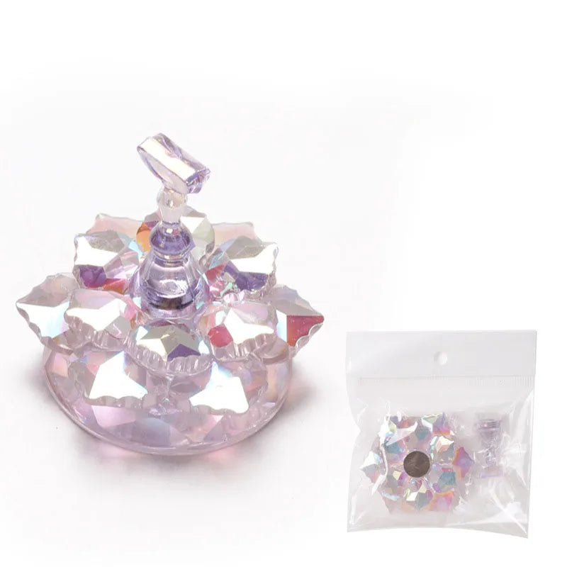 Acrylic nail practice stand, magnetic nail tip art display stand, nail enhancement tool with reusable adhesive putty clay, used