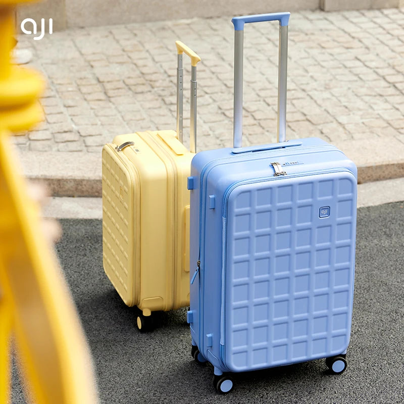 AJI Luggage Travel Suitcase Women Men Suitcase Trip Cabin Expandable Suitcases On Wheelstsa Lock Trolley Case Plaid Pattern Viralgem Store