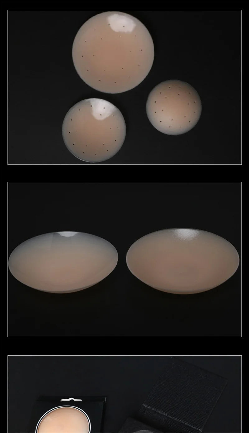 Women Silicone Breast Petals Reusable Invisible Self Adhesive Nipple Cover Breast Bra Pasties Mat Stickers Intimates Accessories