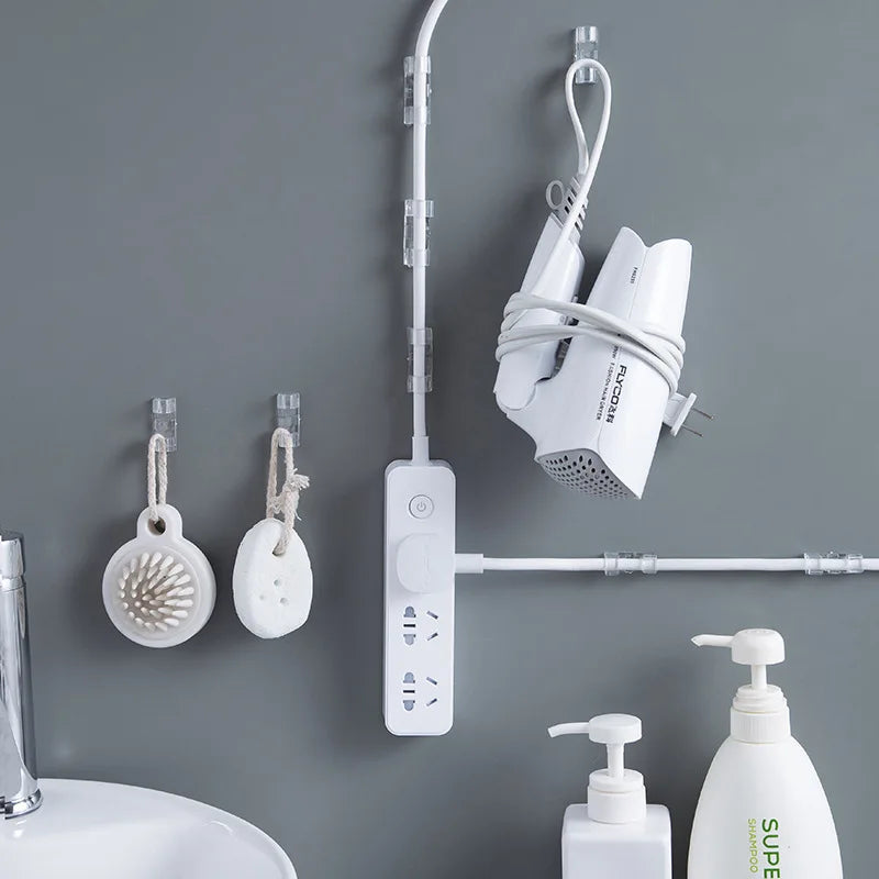 16/20pcs Cable Organizer Clips Cable Management Wire Manager Cord Holder USB Charging Data Line Bobbin Winder Wall Mounted Hook Viralgem Store