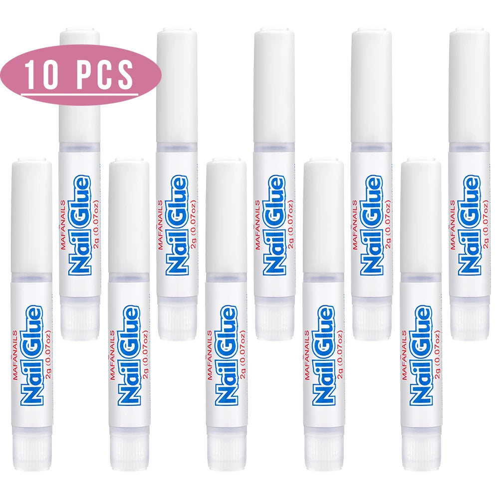 5Pcs Fast Drying Nail Art Glue Glitter UV Acrylic Rhinestones Press on Nails Strong Adhesive Nail Glue False Tips Manicure Tool