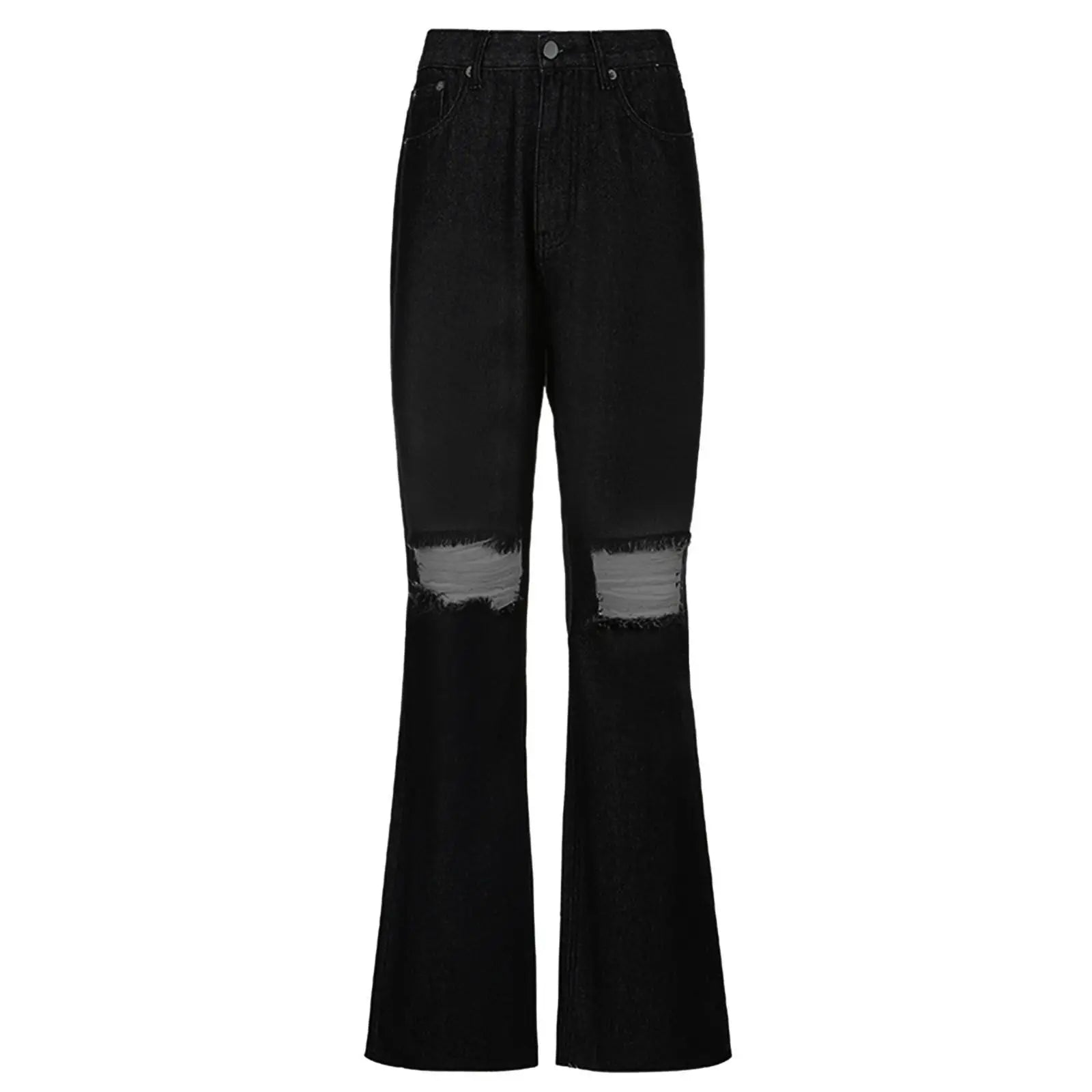 Women's Spring and Fall New Fashion Casual Ripped High-waisted Slightly Flared Pants Jeans Slim-fit Wash Jeans Long Pants Y2k Viralgem Store