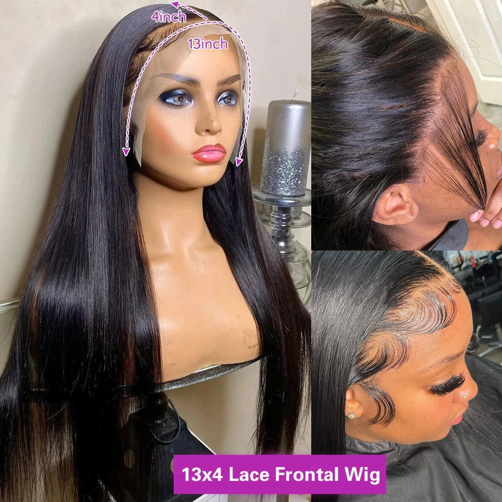 250Densit 13x6 Bone Straight HD Transparent Lace Human Hair Wigs Brazilian 13x4 360 Full Lace Front Wig Human Hair Wig For Women Viralgem Store