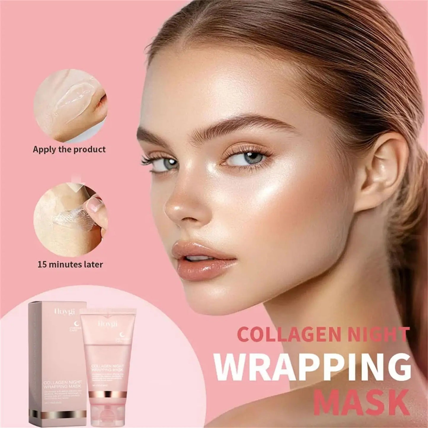 75ml Collagen Overnight Wrapping Peel Off Facial Mask Korean Collagen Night Wrapping Mask Deeply Hydrates Night Care Mask Cream Viralgem Store