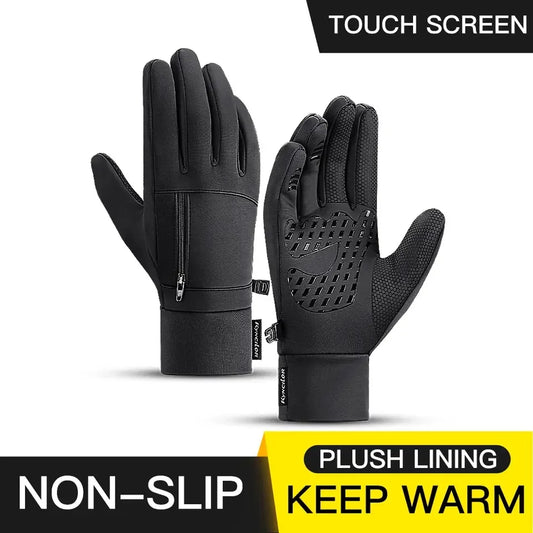 Winter Outdoor Cycling Gloves for Men and Women Touchscreen Windproof Warm Sport Splashproof Silicone Non-slip Motorcycle Gloves